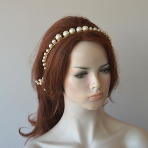 Pearl Bridal Tiara: Vintage Silver Wedding Hair Crown