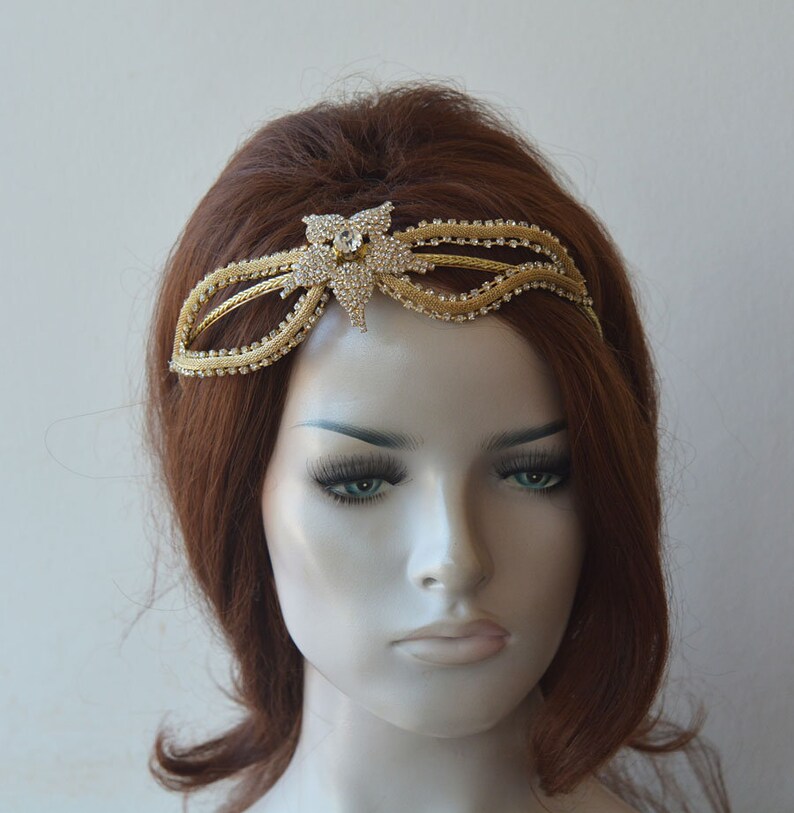Gold Bridal Tiara Headband Wedding Crown Rhinestone Crown Etsy