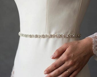 Handgemachte Strass Perle Brautgürtel: Satinband Schärpe