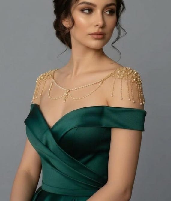 necklace for off shoulder formal dress Luxury Blue Beaded Off-the-Shoulder Tulle Evening Dress with Necklace SHARONSAID