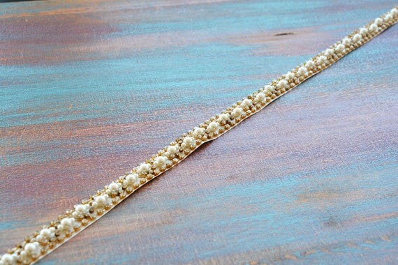 Cintura da sposa fatta a mano con perle e cristalli, fascia da sposa con strass - Italia