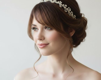 Bel-Aire Bridal Headpiece Rhinestone and Pearl Bandeau Style 6413 Bel-aire Bridal Headpiece Rhinestone and Pearl Bandeau Style  main image 3
