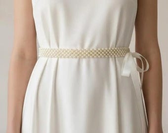 Handmade Elegant Wedding Dress Belt, Off White Pearl Wedding  Accessories For Bride