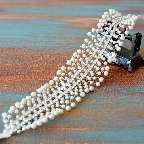 Bridal Pearl Headpiece, Wedding Crystal Headband, Rhinestone Hair Piece, Bridal Halo Hair shops Vine, Wedding Pearl Hair Accessories, Wedding Hair