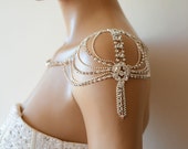 Wedding Rhinestone Jewelry, Wedding Dress Shoulder, Wedding Dress Accessory, Bridal Shoulder, Shoulder Necklace, Wedding  Accessory