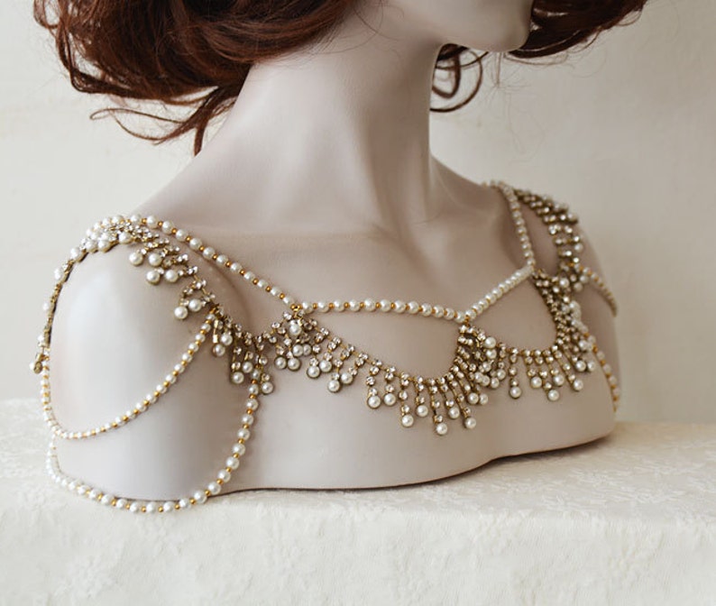 Wedding Gold Color Shoulder Jewelry Wedding Dress Shoulder Etsy