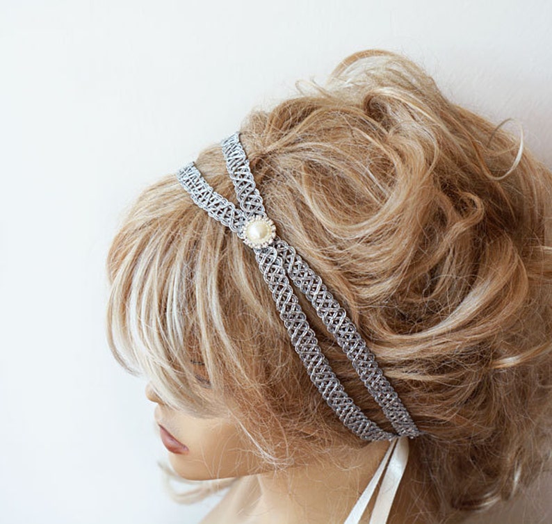 Silver Color Double Headband Unique Gifts For Women Hair image 2
