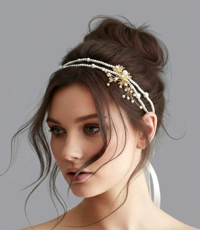 Handmade Rhinestone Bridal Headband Flexible Wedding Hair Accessory Sunjoy Tech Rhinestone Decor Handmade Flexible Bride Hair  main image 3