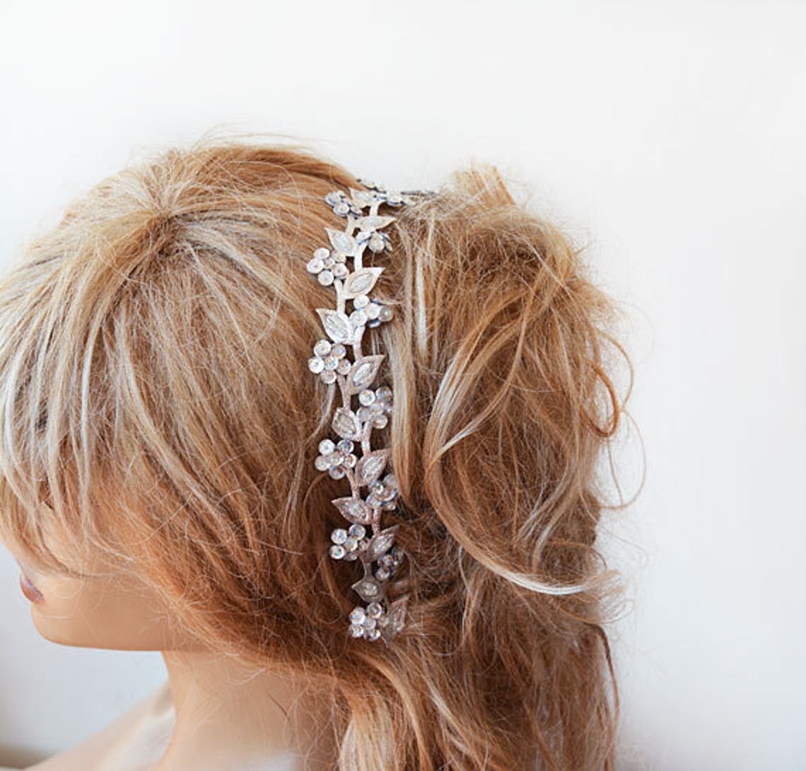 Silver Sparkly Headband Silver Hair Accessories silver Etsy