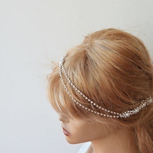 Rhinestone and Pearl Wedding Hair Accessories, Bridal Hair Piece