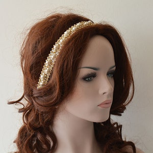 Pearl and Rhinestone Vintage Inspired Wedding Headpiece, Bridal Hair Accessories