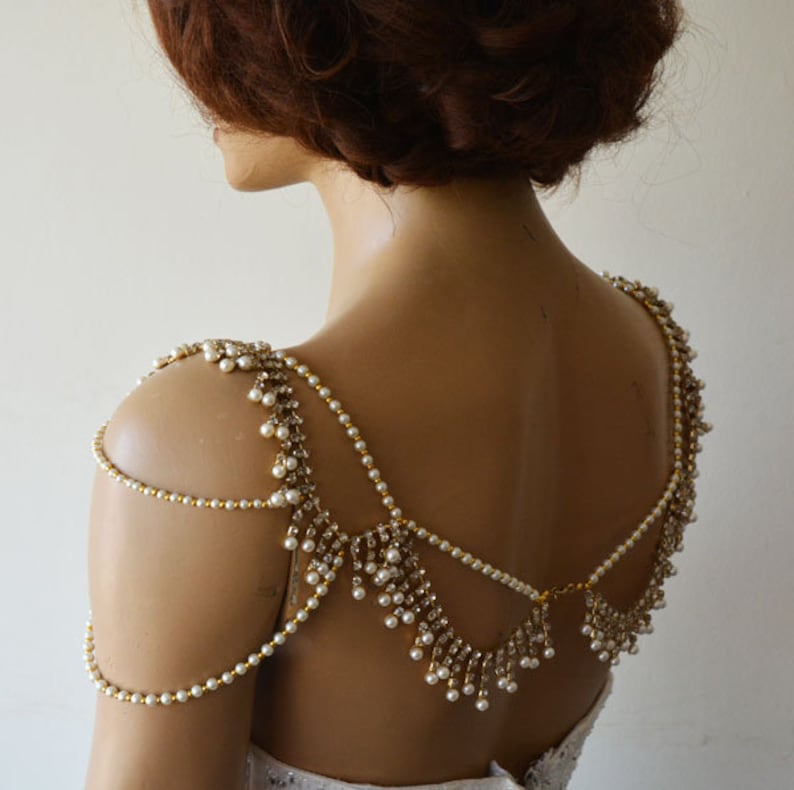 Wedding Gold Color Shoulder Jewelry Wedding Dress Shoulder Etsy