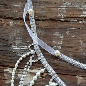 Detachable Strap For Wedding Dress, Bridal Pearl Straps, Crystal and Pearls, Bridal Shoulder Strap, Removable Bridal Straps, For Bride image 7