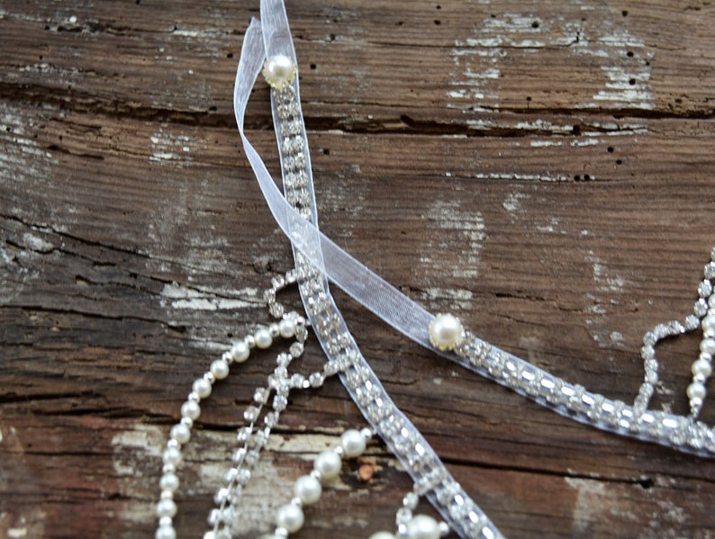Detachable Strap For Wedding Dress, Bridal Pearl Straps, Crystal and Pearls, Bridal Shoulder Strap, Removable Bridal Straps, For Bride image 7