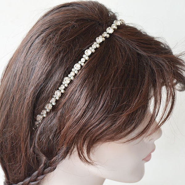 rhinestone veil headpiece
