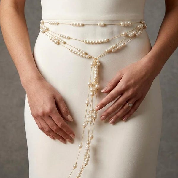 Handgemachte Perlenkette Gürtel - Braut Taille Schmuck, auf Bestellung gemacht