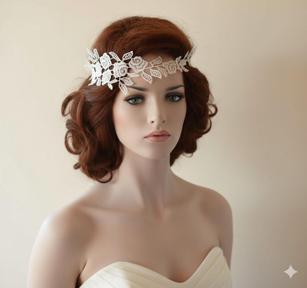 Lace Wedding Headpiece: Bridal Hair Accessory - Etsy display picture 1