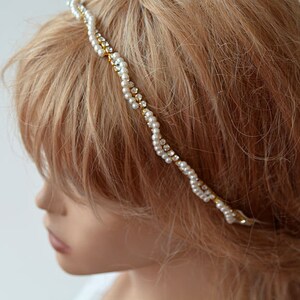 Rhinestone and Pearl Hair Crown For Wedding, Bridal Hair Accessory
