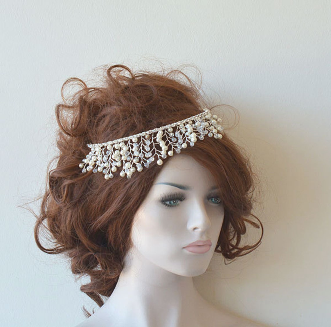 Bridal Tiara Pearl Wedding Tiaras Crystal Wedding Hair Etsy