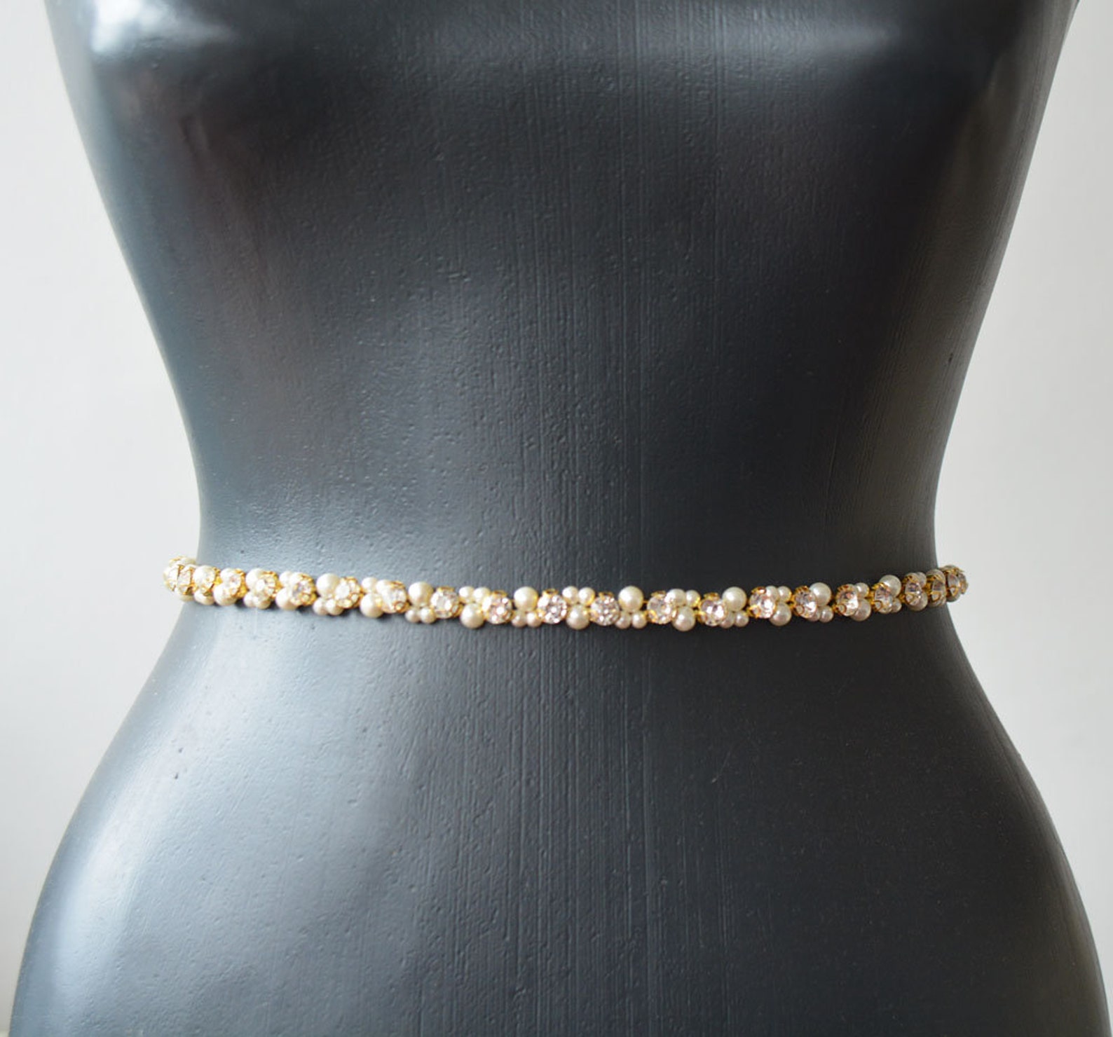 Wedding Dress Belt Pearl Bridal Belt Thin Wedding Belts Etsy