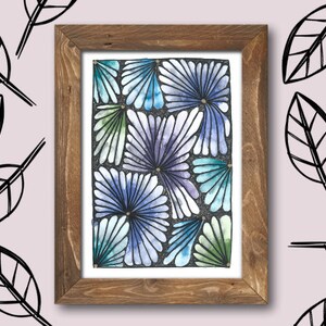 Watercolor Abstract Blooms Digital Print Wall Art Line and Watercolor Art Flower Art Living Room Decor Watercolor Flowers