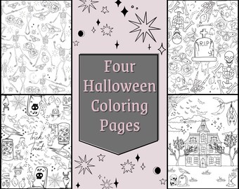 不気味な大人向けハロウィーン塗り絵 4 枚