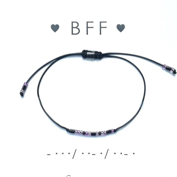 BFF Morse Code Bracelet, Best Friends Gift, Morse Code Jewelry, Gift For Friend, BFF, Simple Gift, Bracelet For Friends, Friendship Bracelet