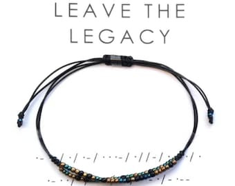 LEAVE THE LEGACY Morse Code Double Bracelet, Motivation Bracelet, Best Friends Bracelet, Cheap Gift, Morse Code Jewelry, Gift For Him, Mens