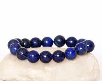 Lapis Lazuli Bracelet, Blue Gemstone Bracelet, Lapis Bracelet, Blue Bracelet, Beaded Bracelet, Stretch Bracelet, Women Bracelet,Men Bracelet