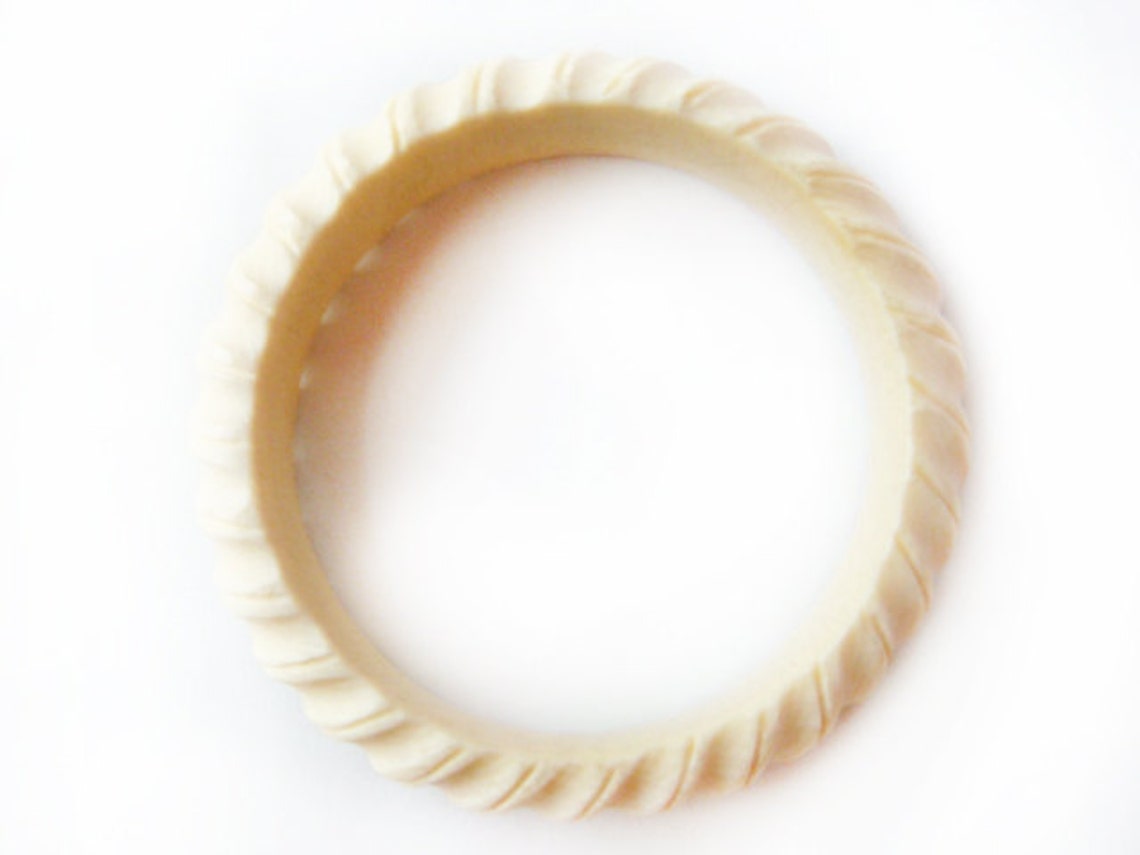 Ivory Bangle Bracelet Hand Carved Vintage Elephant Ivory Etsy