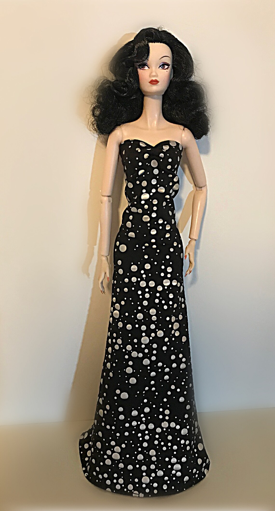Polka dot Evening Gown For Fashion Royalty | Etsy