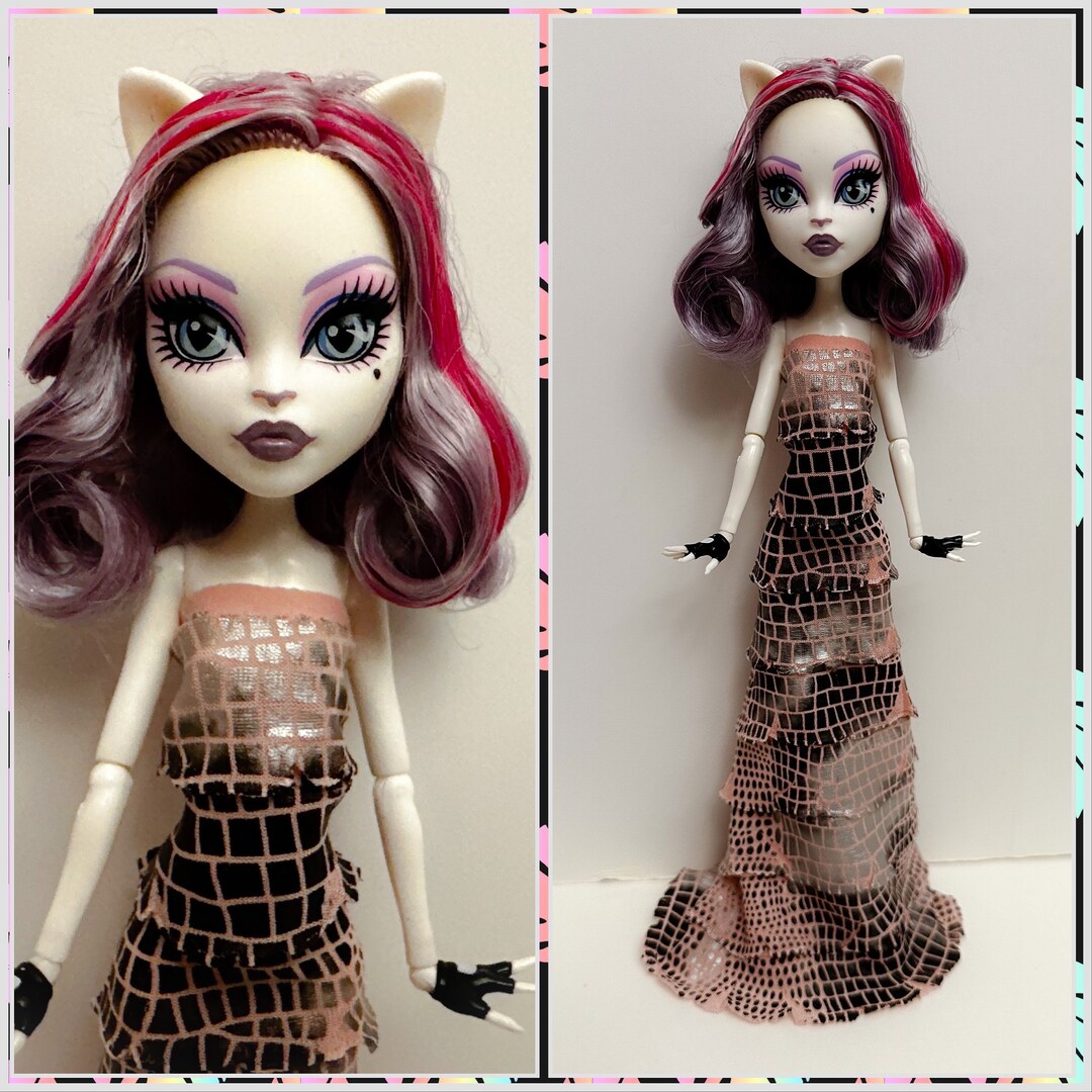 Snake Skin Ruffles Gown Fits Slim Dolls - Etsy