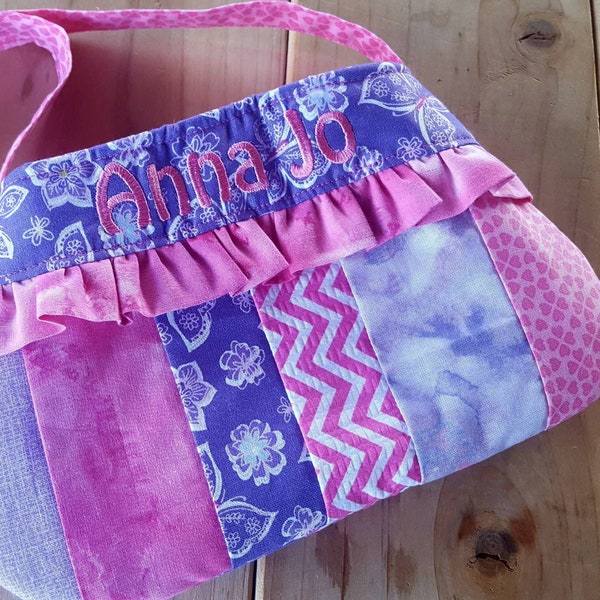 Personalized Toddler  Purse, Girl's Easter Purse, Patchwork Toddler Purse, Flower Girl Purse, Little girls fabric purse, first purse