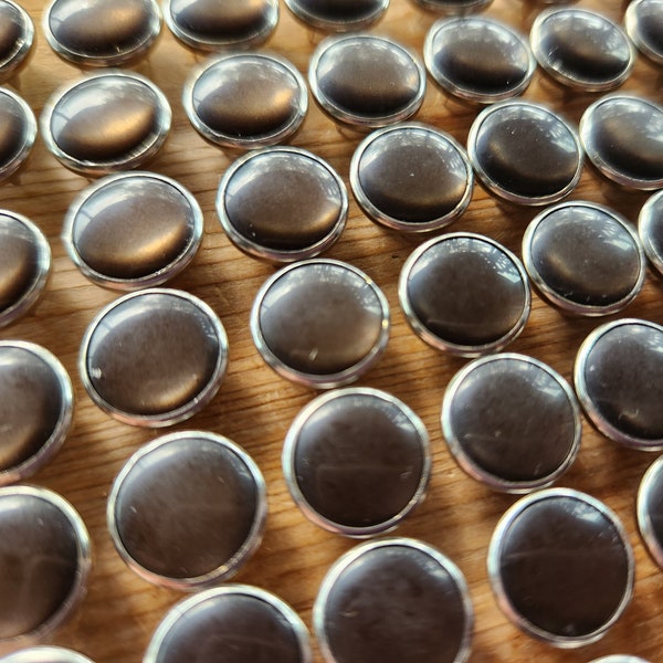 Bison Brown Pearl Snaps, 12 Snap Sets, 11.5 mm Brown Pearl Snap Fasteners, Western Shirt Snaps, Snap Buttons