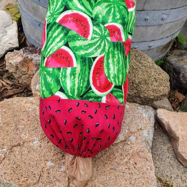 Watermelon Plastic Shopping Bag Holder, Grocery Bag Dispenser, Watermelon Decor, Plastic Bag Holder, Kitchen Organization, Fruit Decor