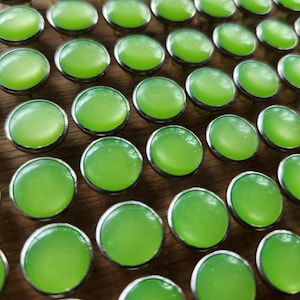 Parakeet Green Pearl Snaps, 13 Snap Sets, 11.5 mm Lime Pearl Snap Fasteners,  Western Shirt Snaps, Button Snaps