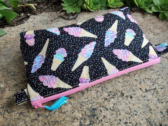 Ice Cream Pencil Case Girls Pencil Pouch Makeup Bag Girl s School Supply Bag Cosmetic Bag Monogrammed Pencil Pouch Ice Cream Bag Etsy