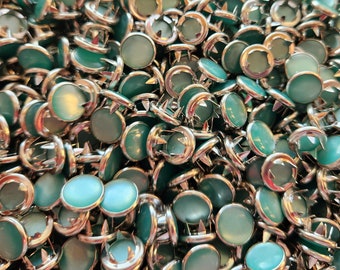 Wholesale Sea Green Pearl Snaps, Bulk Pearl Snap Fasteners 100 aqua snap sets, 11.5 mm Pearl Snaps, western snaps, light teal snap fasteners