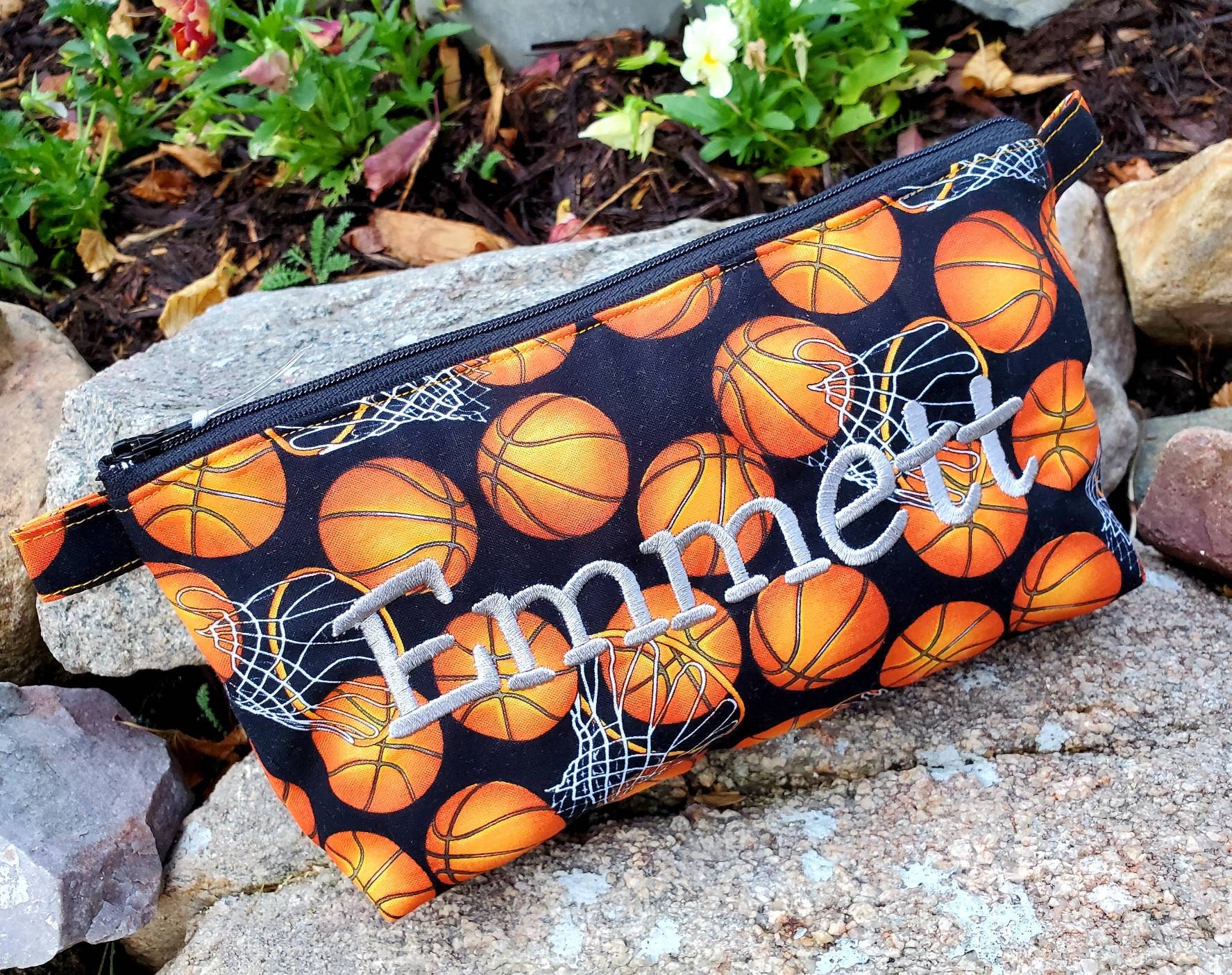 Basketball Pencil Case Personalized School Supply Bag Kids Etsy