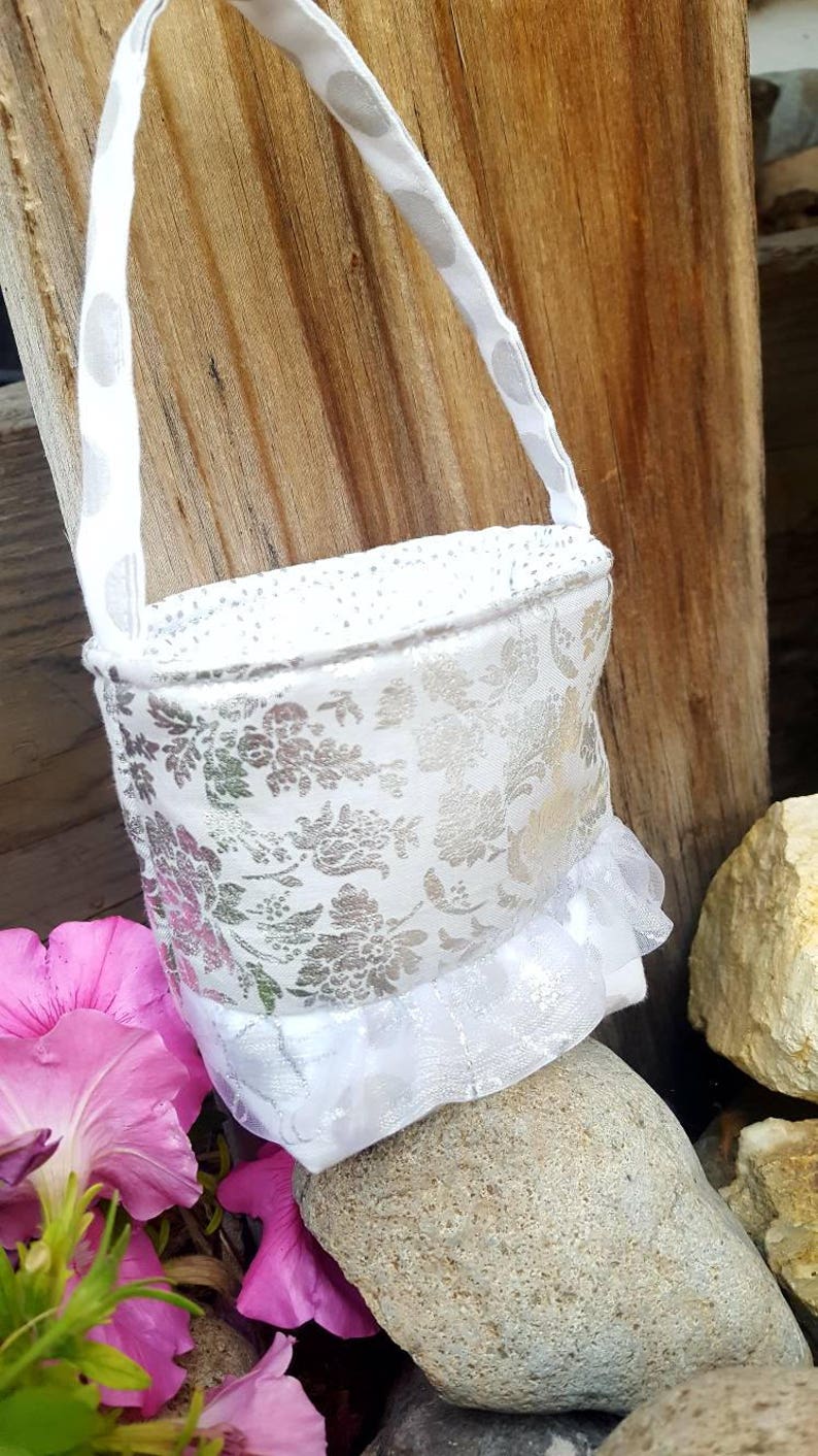 Baby's First Purse, Flower Girl Purse, Little Girls Silver Purse, Tiny Purse, One year old Purse image 3