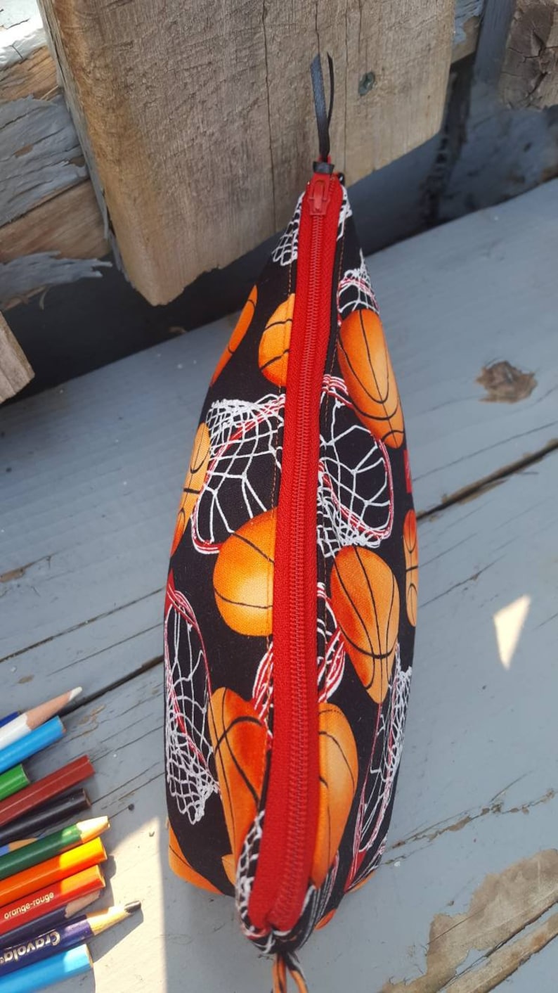Kids Zipper Pouch Basketball Zipper Bag Boy/'s Pencil Pouch Personalized School Supply Bag Basketball Pencil Case