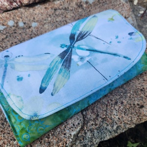 Dragonfly Wallet, Handmade Ladies Billfold, Ladies Wallet, Dragonfly Accessory, ID wallet, Dragonfly gift