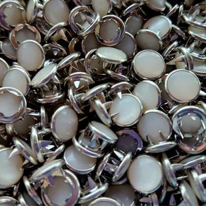 Wholesale Ivory Pearl Snaps, Bulk Set of 100 Snap Fasteners, 11.5 mm Pearl Snaps, western snaps, snap fasteners, Ivory snap buttons image 1