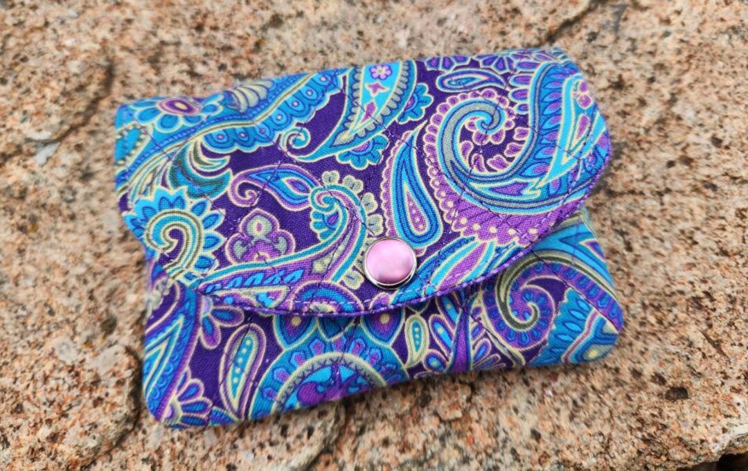 Quilted Business Card Holder, Small Wallet, Small Pocket Wallet, Ladies