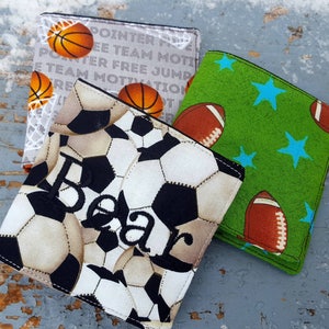 Billetera para niños, billetera de fútbol, billetera deportiva, regalo para portador de anillos, billetera de béisbol, billetera hecha a mano para niños