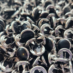 Wholesale Black pearl snaps, Bulk set of 100 Black pearl snaps, 11.5mm pearl snaps, Snap Fasteners, snap buttons, western snaps image 1