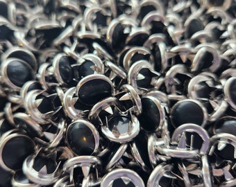 Wholesale Black pearl snaps, Bulk set of 100 Black pearl snaps, 11.5mm pearl snaps,  Snap Fasteners, snap buttons, western snaps