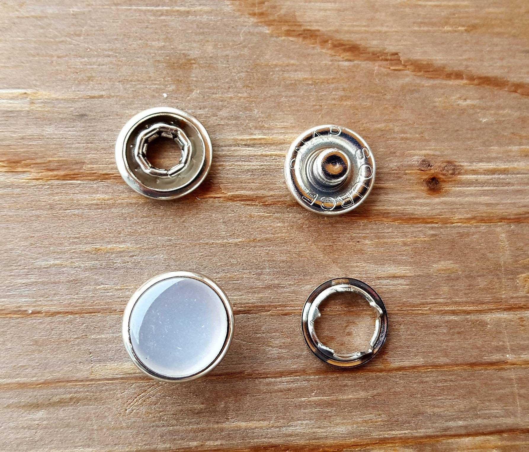 White Pearl Snaps Pearl Snap Fasteners Set of 10 Snaps 12 Etsy