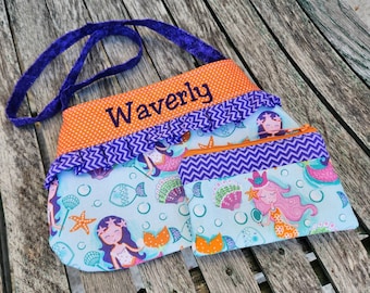 Toddler Mermaid Purse, Girls Easter Purse, Toddler Mermaid Purse, Preschool Purse, Flower Girl Gift Girls purse with name