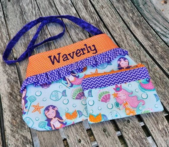 Toddler Mermaid Purse Girls Easter Purse Toddler Mermaid Purse Preschool Purse Flower Girl Gift Girls Purse With Name Etsy